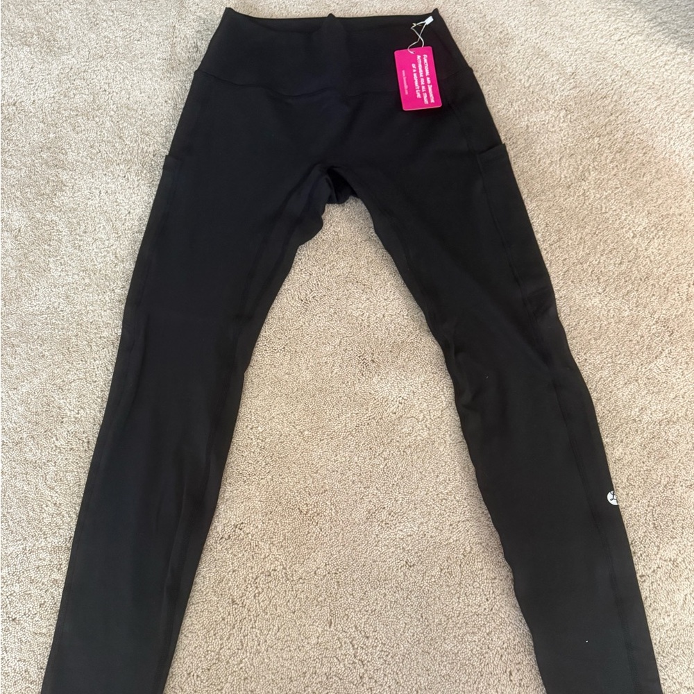 Love & Fit Women's Guardian High-Waist Black Leggings with Side Pockets, NWT